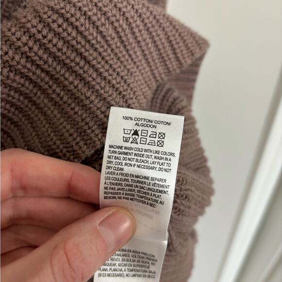 Lucky Brand 100% Cotton Tie Back Scoop Neck Sweater in Mauve - Size XL - Picture 4 of 5